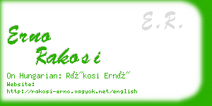 erno rakosi business card